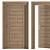 Modern Wood & Steel Door Set 3D model small image 2