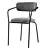 Modern Black Powder Chair 3D model small image 3