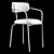 Modern Black Powder Chair 3D model small image 4