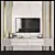Modern TV Wall Unit with 55" Screen 3D model small image 1