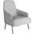 Sleek Mono Armchair 3D model small image 5