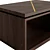 Elegant Walnut Coffee Table with Gold Inlay 3D model small image 4