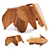 Eames Elephant Kids Stool: Playful Plywood Design 3D model small image 1