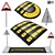 Speed Bump Kit: Sign & Road Section 3D model small image 1