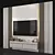 Modern TV Wall with 65" Display 3D model small image 3