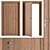 Sleek Wood & Steel Door Set 3D model small image 2