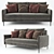 Luxurious Velvet Gray Sofa 3D model small image 1