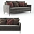 Luxurious Velvet Gray Sofa 3D model small image 2