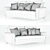 Luxurious Velvet Gray Sofa 3D model small image 3
