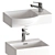 Clever Washbasin Set with 3 Mixers 3D model small image 1