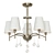 Vintage Brass & White Ceiling Chandelier 3D model small image 1