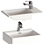 Clever Washbasin Set: 4 Mixers 3D model small image 1