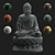 Enlightened Buddha Statue 3D model small image 3