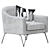 Elegant Space Gray Volda Armchair 3D model small image 2