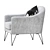 Elegant Space Gray Volda Armchair 3D model small image 4