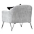 Elegant Space Gray Volda Armchair 3D model small image 5