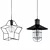 Vintage Industrial Black Chandelier 3D model small image 1