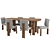 Elegant Throop Table & Chairs 3D model small image 2