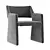 Luxurious Gray Dining Armchair: CB2 Foley Faux Mohair 3D model small image 1