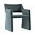 Luxurious Gray Dining Armchair: CB2 Foley Faux Mohair 3D model small image 2