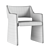 Luxurious Gray Dining Armchair: CB2 Foley Faux Mohair 3D model small image 3