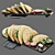 Veggie-filled Pasties with Fresh Greens and Sauce 3D model small image 1