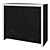 Grimaldi Bar Counter: Polished Stainless Steel & Black Glass 3D model small image 1