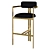 Elegant Brushed Brass Bar Stool 3D model small image 1