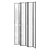 Elegant Folding Glass Screen 3D model small image 1