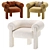 Luxurious Sevigne Armchair: Velvet & Leather 3D model small image 2