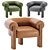 Luxurious Sevigne Armchair: Velvet & Leather 3D model small image 3