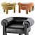 Luxurious Sevigne Armchair: Velvet & Leather 3D model small image 4