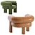 Luxurious Sevigne Armchair: Velvet & Leather 3D model small image 6