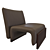 Modern Leather Armchair 3D model small image 3