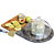 Elegant Marble & Wood Cheese Set 3D model small image 2