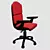 ModaFlex Red: Office and Kitchen Chair 3D model small image 2