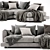 Flexform Long Island Chaise: Modern Longue Sofa 3D model small image 2