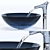  Sparkling Blue Glass Sink & Faucet 3D model small image 3