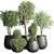 Concrete Tree Pots: Collection-Ready for Indoor/Outdoor 3D model small image 1