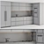 Modern White and Wood Kitchen Cabinets 3D model small image 12