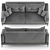 Fendi MELLONI Sofa: Luxurious Comfort 3D model small image 4