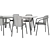 Elegant Finn Chairs & Squid Table 3D model small image 3