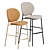 Retro-Style Inès Stools: Modern Elegance in Fabric 3D model small image 1