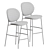 Retro-Style Inès Stools: Modern Elegance in Fabric 3D model small image 3