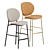 Retro-Style Inès Stools: Modern Elegance in Fabric 3D model small image 4