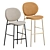 Retro-Style Inès Stools: Modern Elegance in Fabric 3D model small image 5