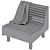 Modern Wave Chaise Lounge Chair 3D model small image 5