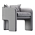 Elegant Leather Armchair Set 3D model small image 5