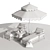 Sunset Paradise Beach Lounge Set 3D model small image 4
