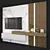 Sleek Modern TV Wall Set 3D model small image 3